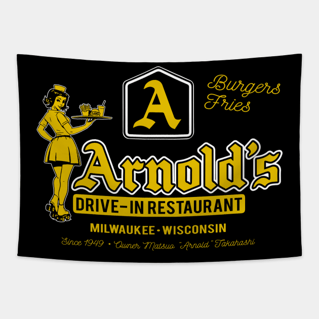 Arnold's Drive In Restaurant Happy Days Tapestry by Alema Art