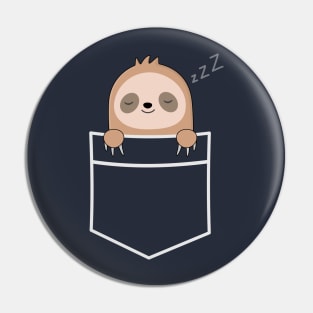 Kawaii Cute Sloth In A Pocket T-Shirt Pin