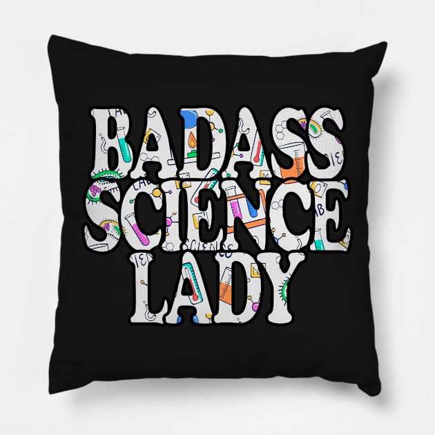 Badass Science Lady Pillow by ScienceCorner