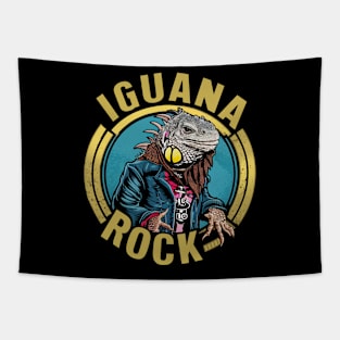 Lizard Rockstar - Iguana Rock Tapestry