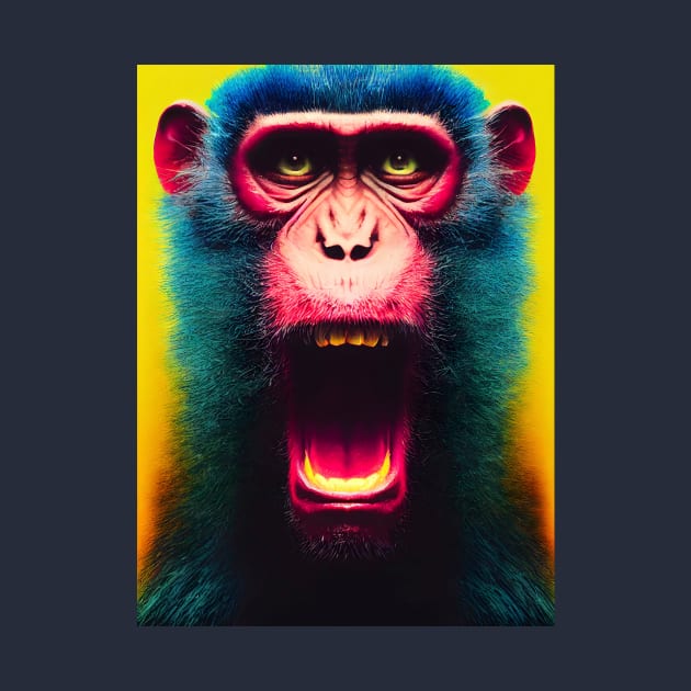 Crazy monkey on yellow background. by RulizGi