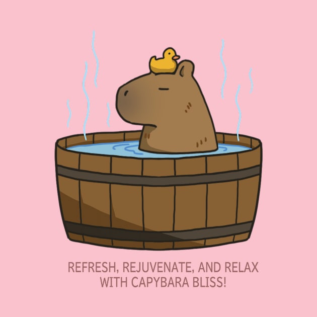 capybara  having a bath by Tees of Joy