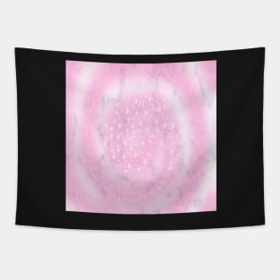 Pink Cotton Candy Design, Swirls of Pink & Stars on a Background on Graphic Marble: Cute Gifts Tapestry