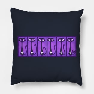 Purple Tiki Cats! Pillow