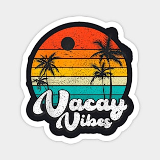 Palm Tree Sunset Beach Vacation Summer Vacay Vibe Magnet