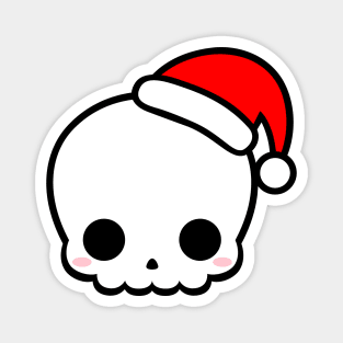 Cute Skull with Santa Hat Magnet