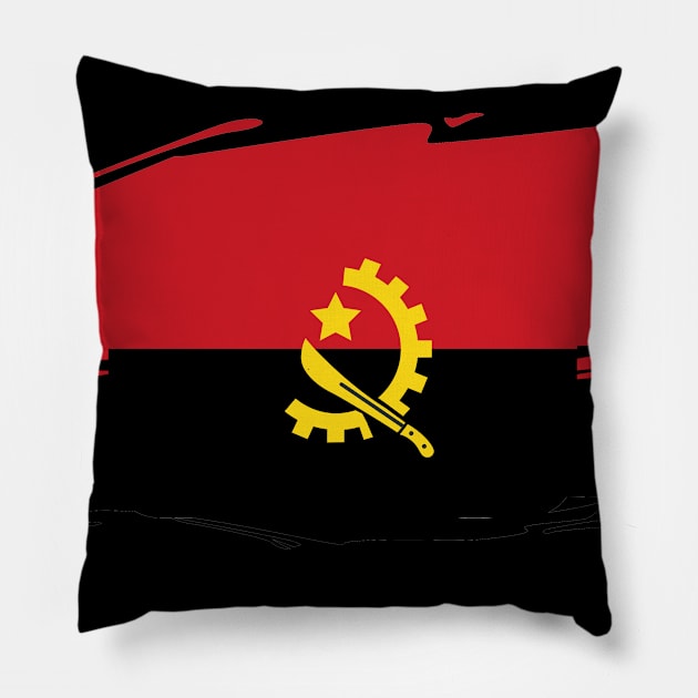 Angola painted flag Pillow by Luso Store