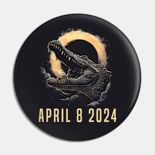 Total Solar Eclipse Crocodile & Sun Totality April 8 2024 Pin