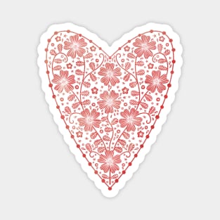 Scandinavian Floral Heart Magnet