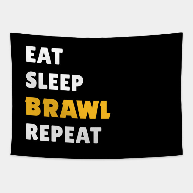 Eat Sleep Brawl Repeat Ver 1 Brawl Stars Tapisserie Teepublic Fr - tappiserie brawl stars