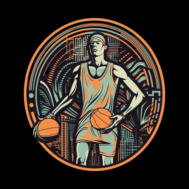 Vintage Basketball Player by Imou designs