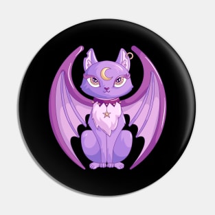 Pastel goth cat Pin