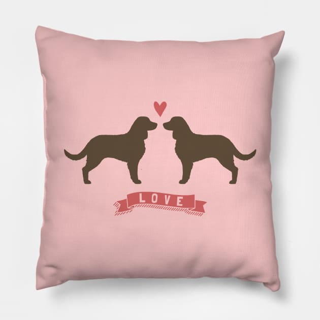 American Water Spaniels in Love Pillow by Coffee Squirrel