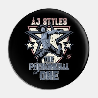 AJ Styles The Phenomenal One Distressed Portrait Pin