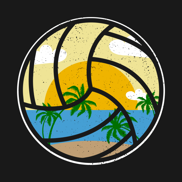 Beach Volleyball Summer Sports Beach Palms Design by MikeHelpi