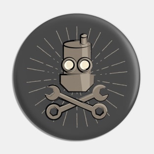 Pirate Robot Crossbones Pin