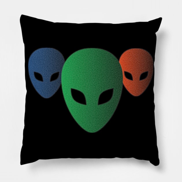 Green and red blue alien face Pillow by RENAN1989