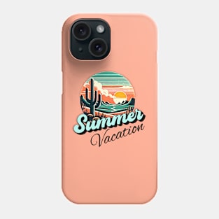 Summer vacation, sunset retro and cactus design for bright colors Phone Case