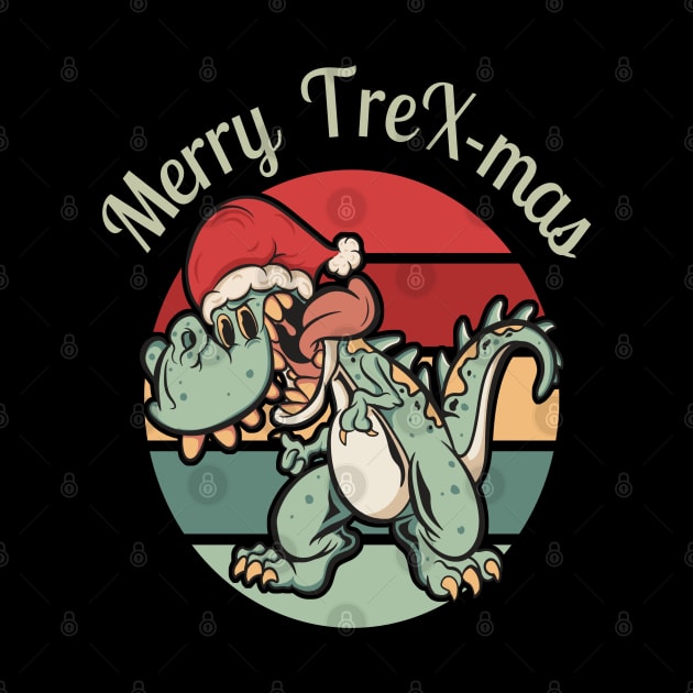 Merry T-Rex-Mas - Dinosaur Funny Holiday with Plaid Tyrannosaurus Rex by Apathecary