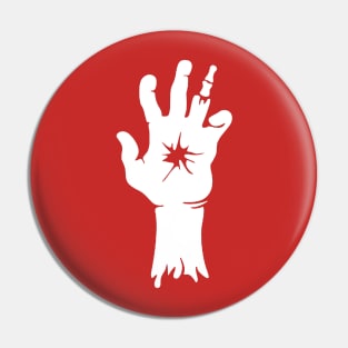 zombie hand - white vintage Pin