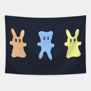 Pastel Bunnies with upside-down Bunny Ghost Tapestry