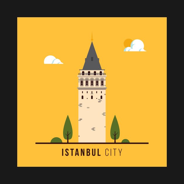 Istanbul city poster by kursatunsal