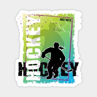 Abstract Women's Hockey Player Magnet