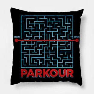 parkour maze shortcut Pillow