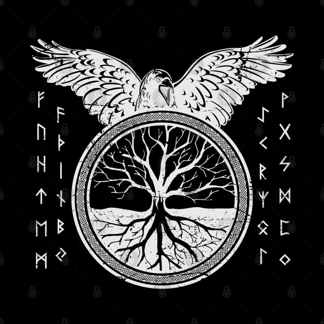 Tree of life  -Yggdrasil and  Runes alphabet by Nartissima