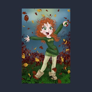 Fun Ginger Autumn Obsessed Girl T-Shirt