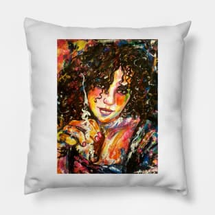 Smoking lady 77 Pillow