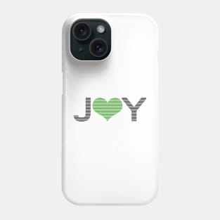 Joy - heart - black and green. Phone Case