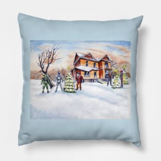 Hillhurst Holiday in Watercolor Pillow