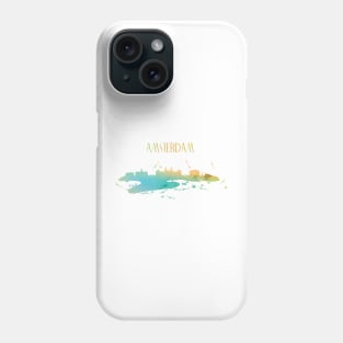 Amsterdam Watercolor Skyline Phone Case