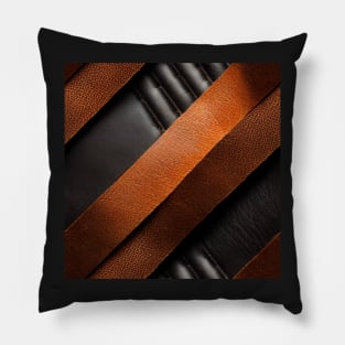 Padded Leather stripes, natural and ecological leather print #27 Pillow