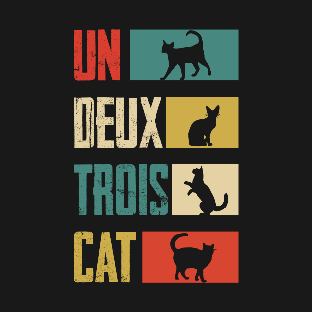 Un Deux Trois Cat Vintage by AnnetteNortonDesign
