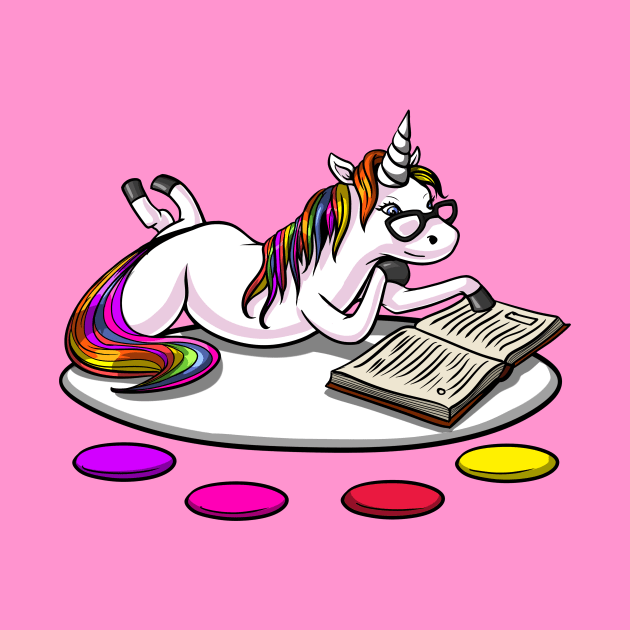 Unicorn Reading Book by underheaven