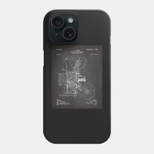 Film Camera Patent - Film Lover Cinema Student Art - Black Chalkboard Phone Case