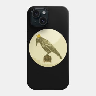 Crowned Crow Yellow Phone Case