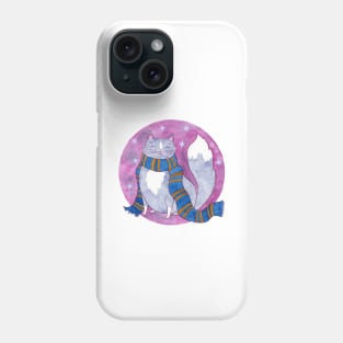 Smart Witch Cat in a Blue and Bronze Scarf Phone Case