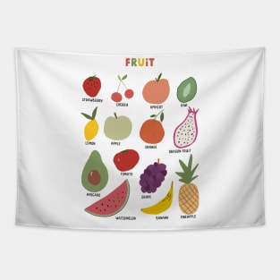 Fruit in Rainbow Colors for Kids Tapestry