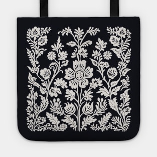 White floral scandinavian pattern Tote