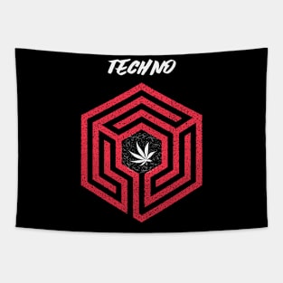 Techno Maze Weed in Middle Tapestry