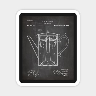 Coffee Percolator Patent - Coffee Lover Kitchen Décor Art - Black Chalkboard Magnet