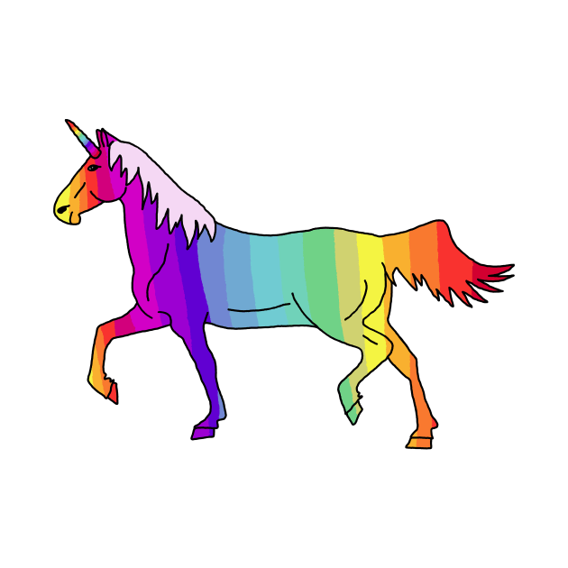 Cute Rainbow Colorful Unicorn by OneLook