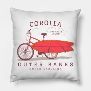 Corolla, NC Summer Vacation Bike and Surfboard Pillow