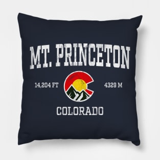 Mt Princeton Colorado 14ers Vintage Athletic Mountains Pillow