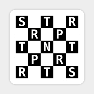 Black and White Checkered Sator Square Magnet