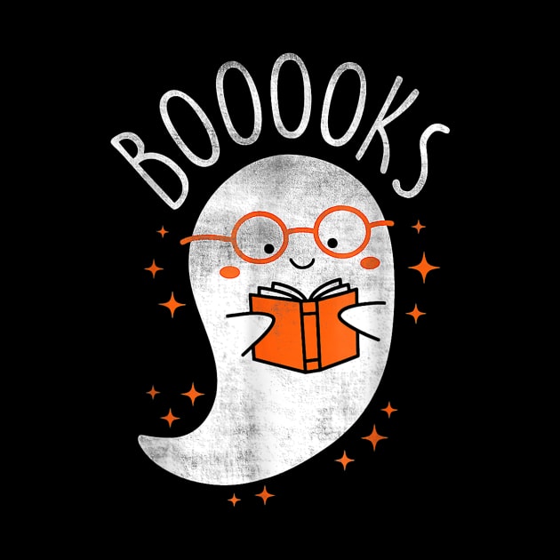 Funny Halloween Cute Ghost Book Reading School Teacher by everetto