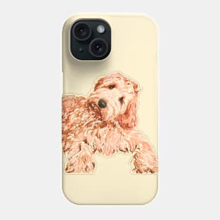 Adorable long wavy haired puppy painting. Phone Case